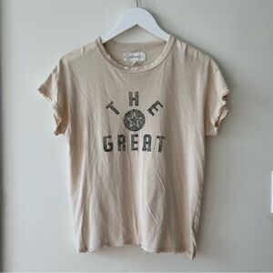 The Great 100% Cotton Oversized Tee Cream Size 0
